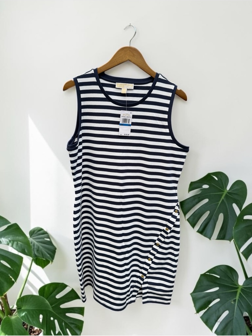 Michael Kors Navy and White Striped Sleeveless Dress

Non Smoking 
No Pets